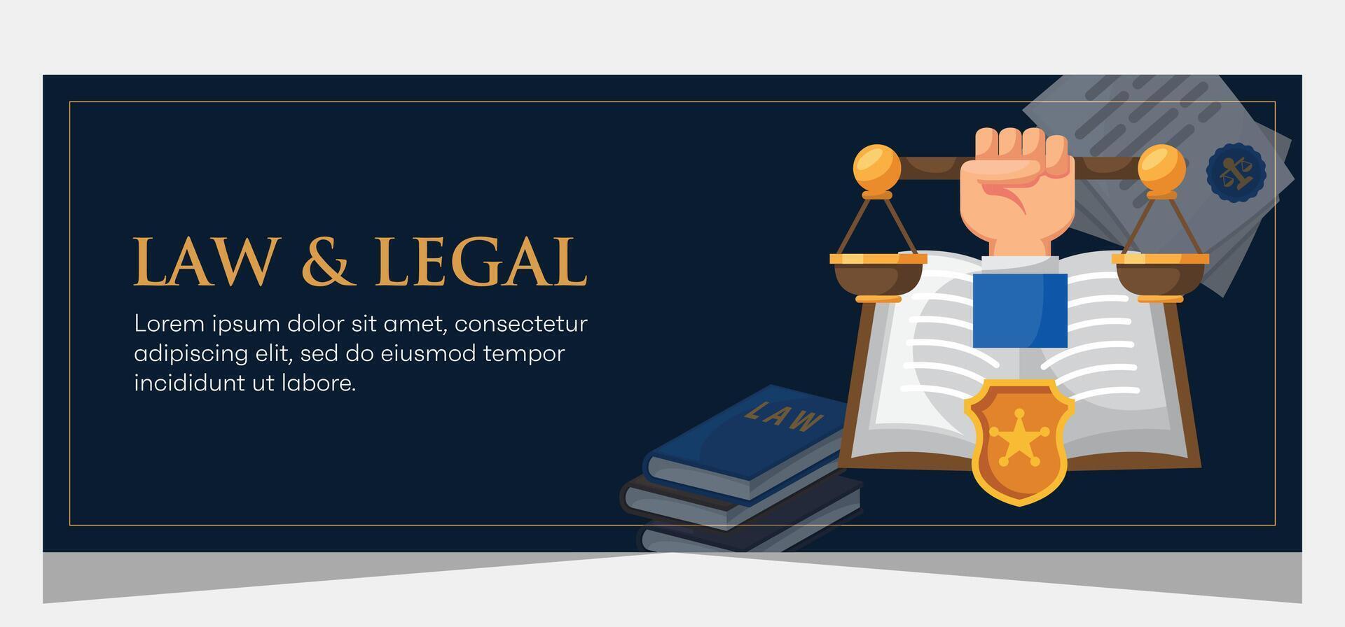 Law and justice template banner design. Premium banner template vector