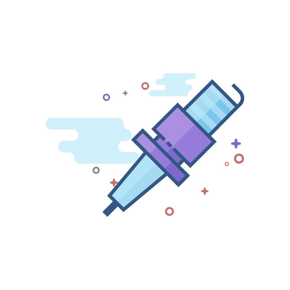 Spark plug icon flat color style vector illustration
