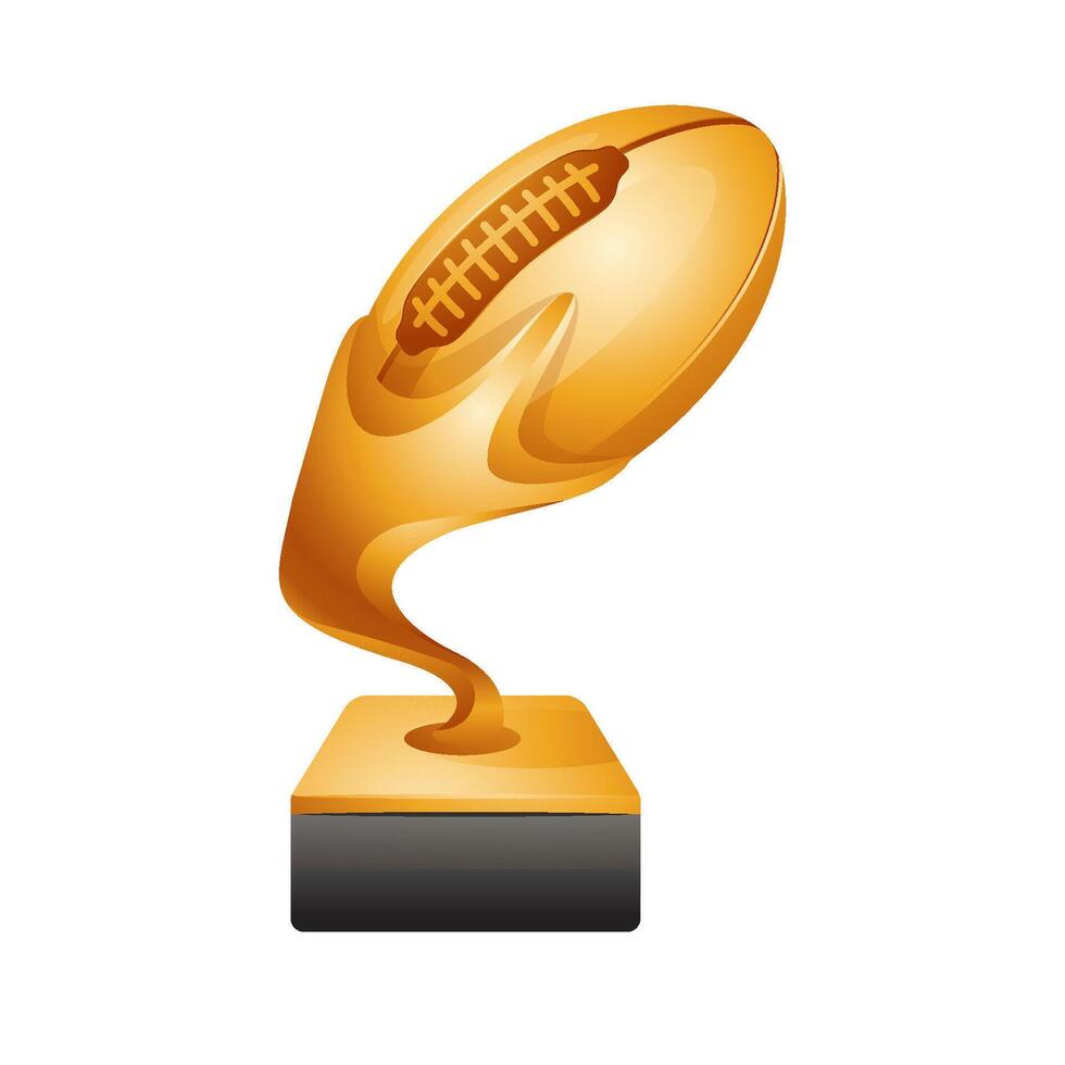 American football trophy icon in color. Winner champion vector