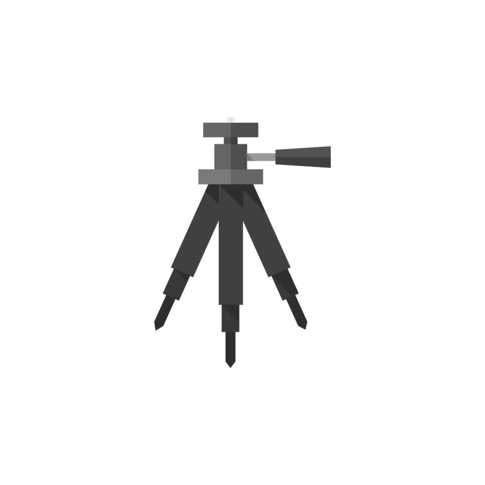 Camera tripod icon in flat color style. Photography stands stable movie shoot vector