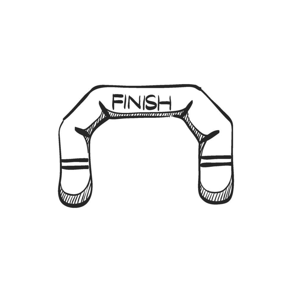 Hand drawn sketch icon finish line vector