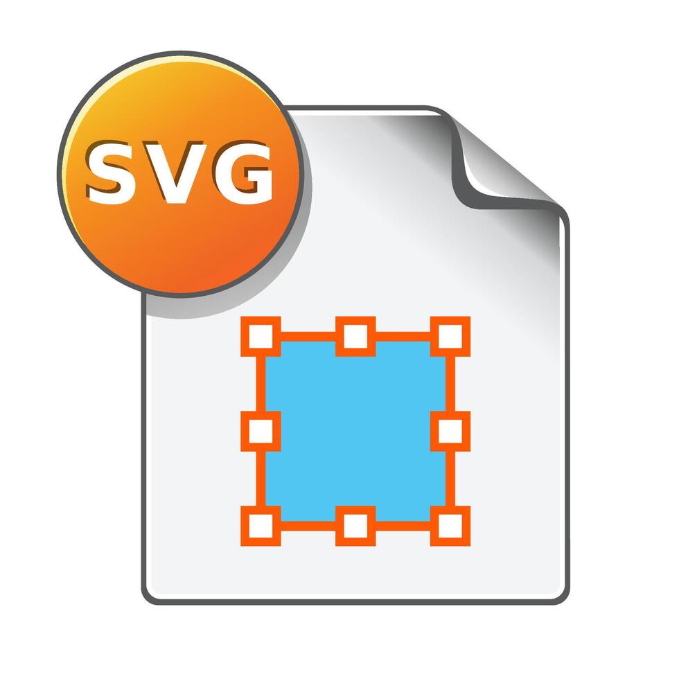 SVG file icon in color. Computer software drawing scalable vector