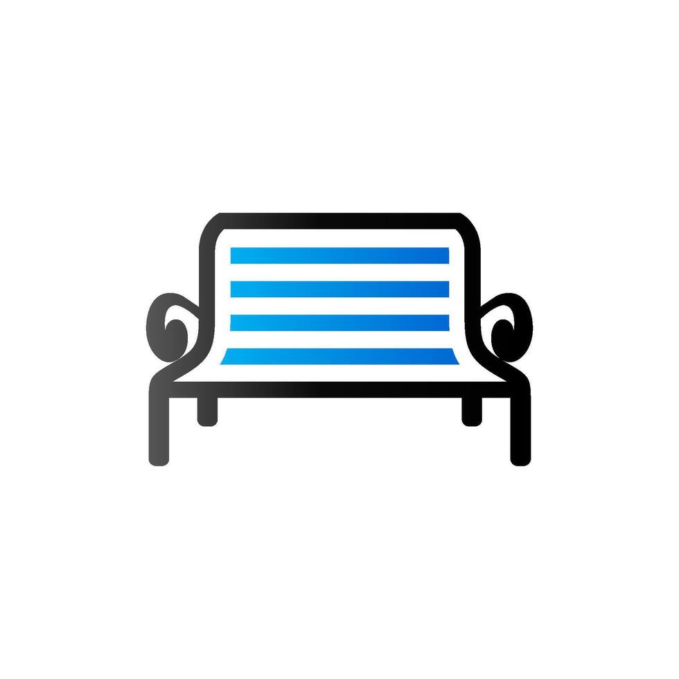 Park bench icon in duo tone color. Recreation relaxation waiting vector