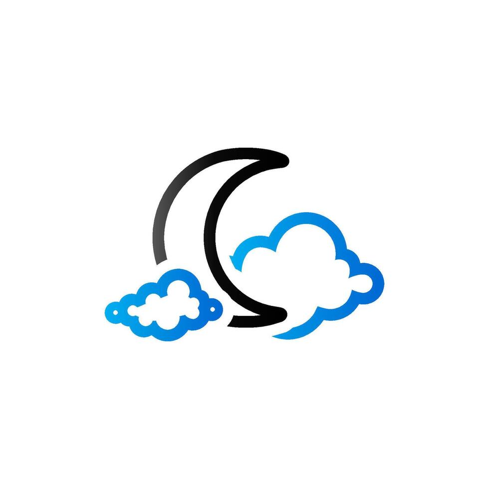 Weather overcast cloudy icon in duo tone color. forecast night cloudy cold vector