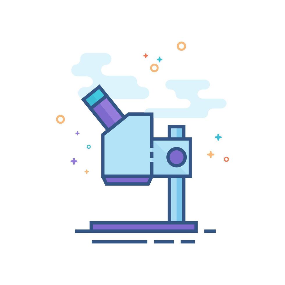 microscopio icono plano color estilo vector ilustración