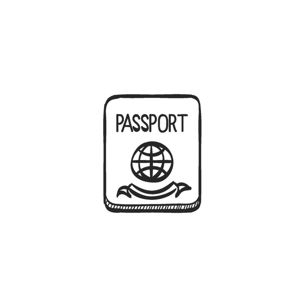 Hand drawn sketch icon passport vector