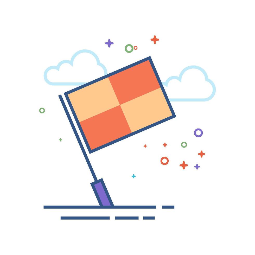 Lineman flag icon flat color style vector illustration