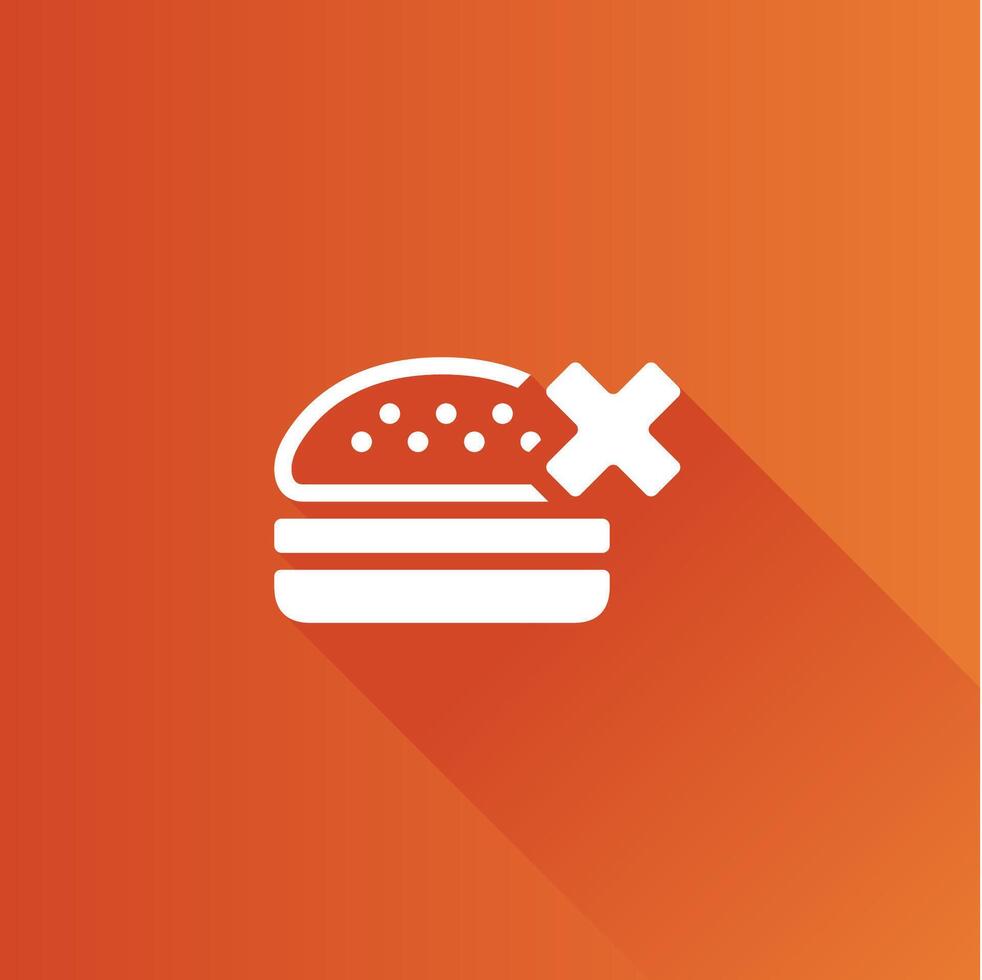 Burger flat color icon long shadow vector illustration
