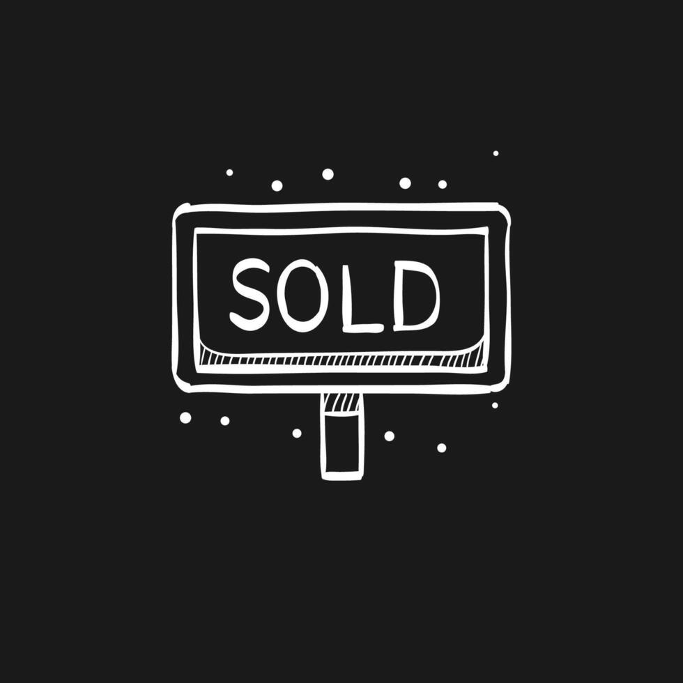 Sold out sign doodle sketch illustration vector