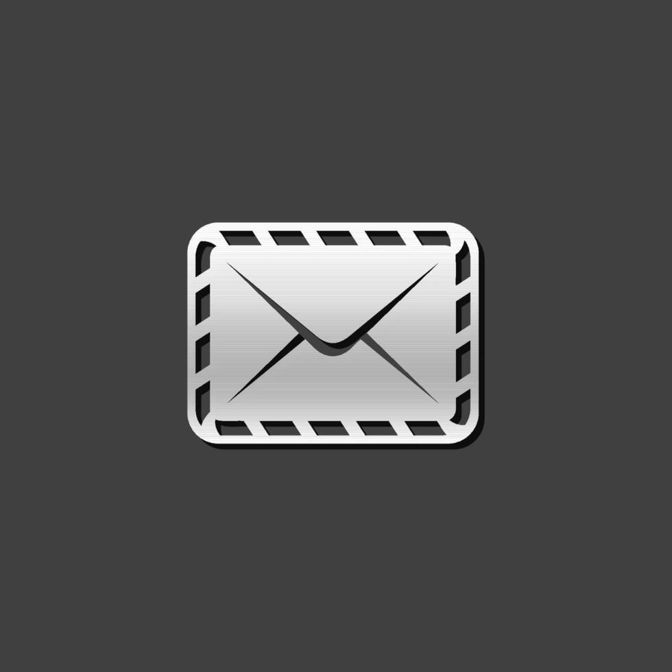 Envelope icon in metallic grey color style. Mail email message communication vector