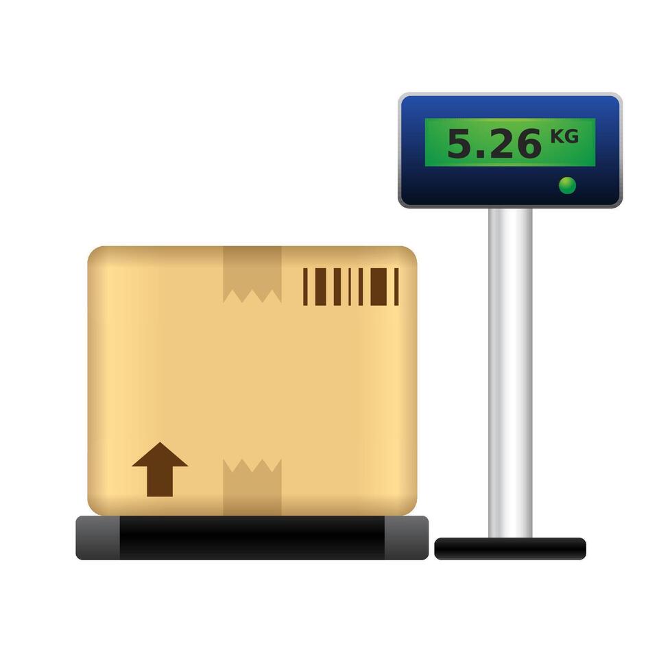 Logistic scale icon in color. Package weight shipping vector