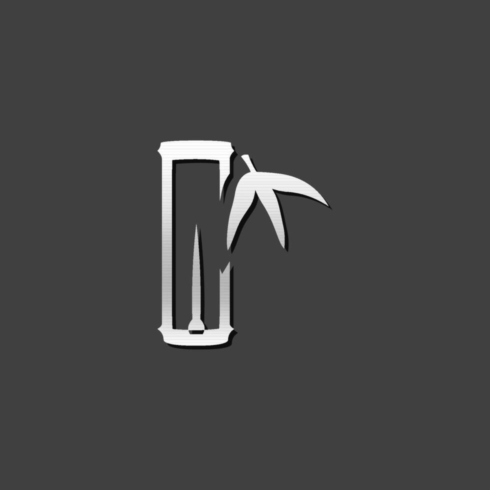 Bamboo icon in metallic grey color style. Spa relaxation therapy vector