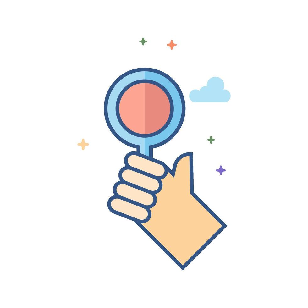 Bidder hand icon flat color style vector illustration