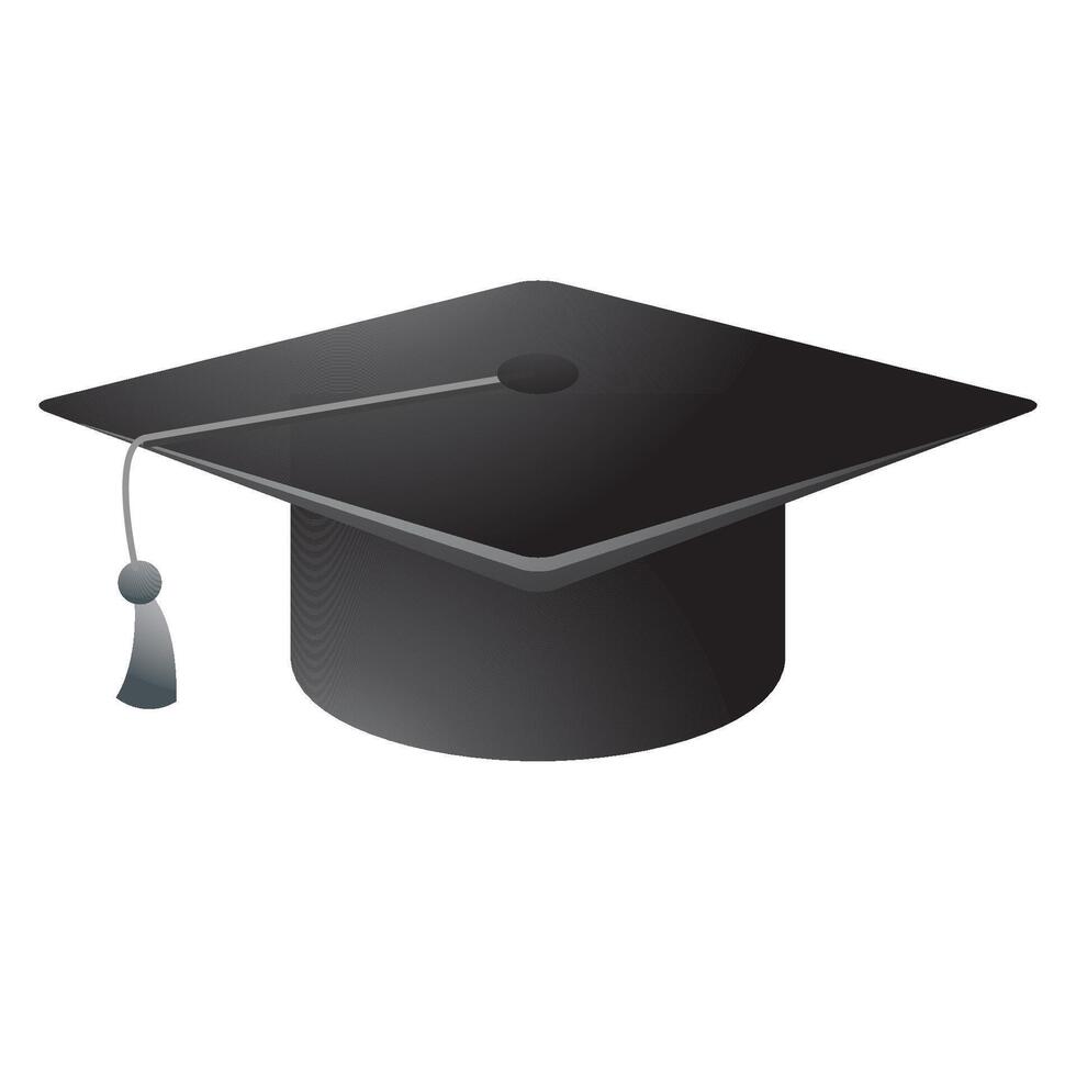 Graduation hat icon in color. Education college student vector