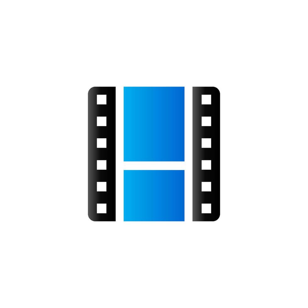 vídeo archivo formato icono en dúo tono color. computadora datos película vector