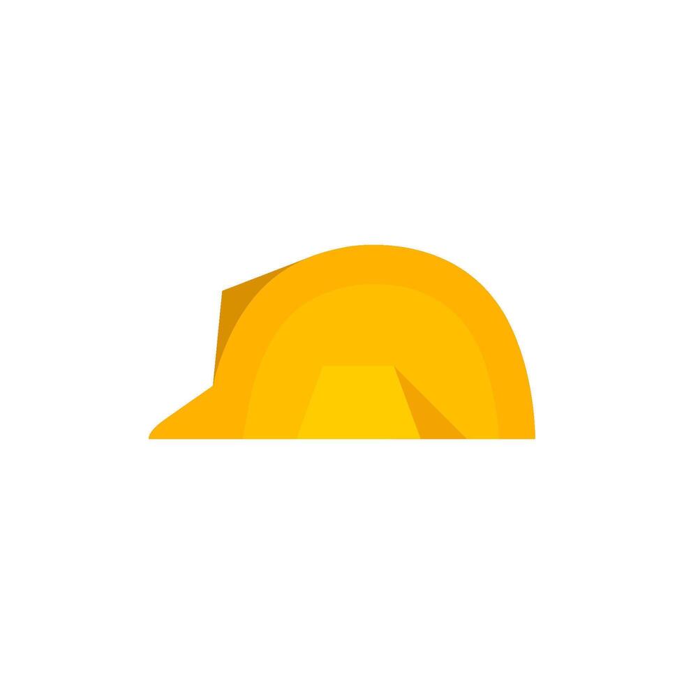 Hard hat icon in flat color style. Construction gear head protection builder worker vector
