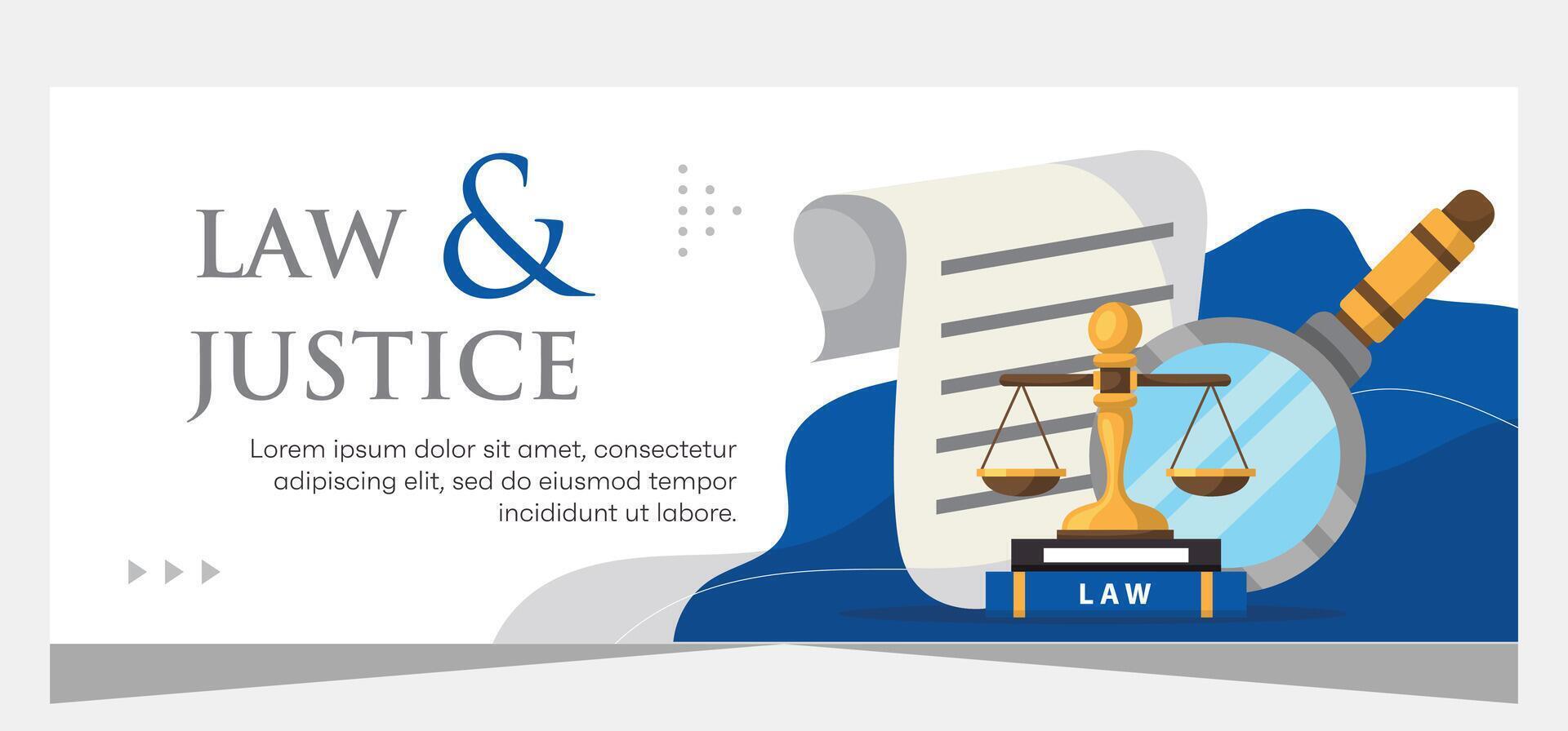 Law and justice template banner design. Premium banner template vector