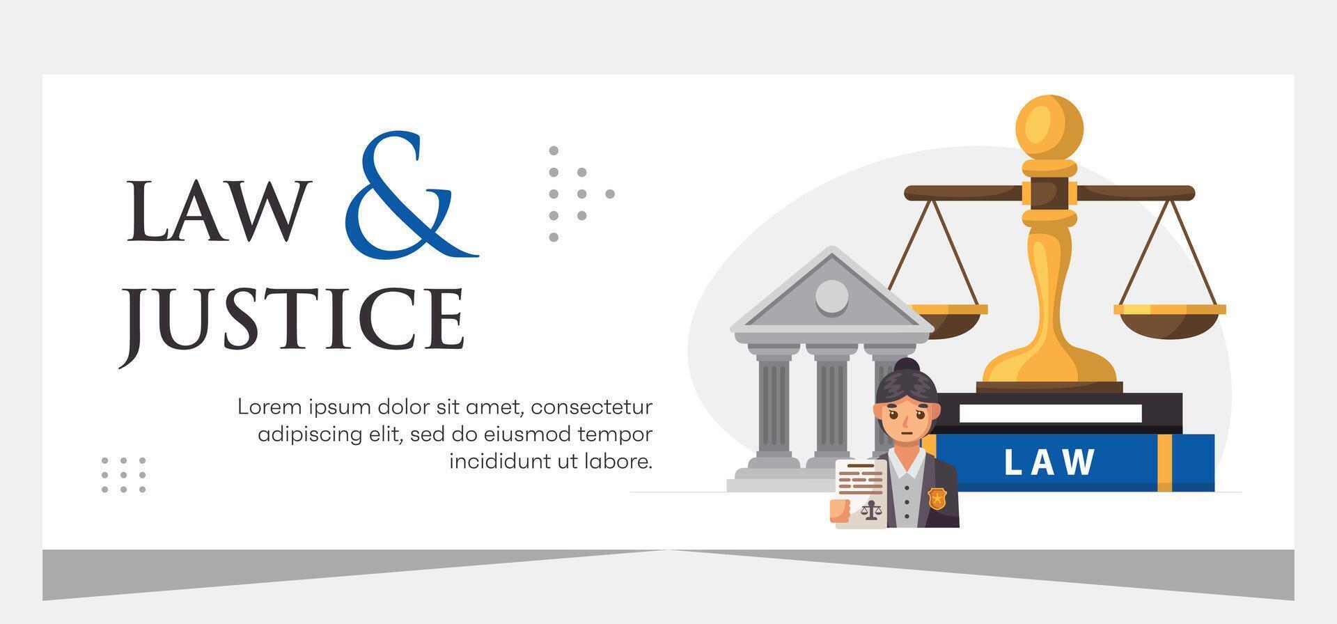 Flat design law firm banner template. Premium banner template vector