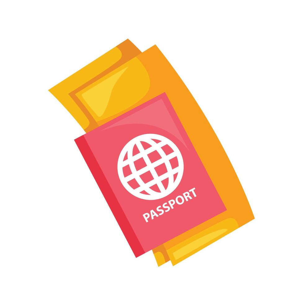 Passport and plane ticket icon. Vector design