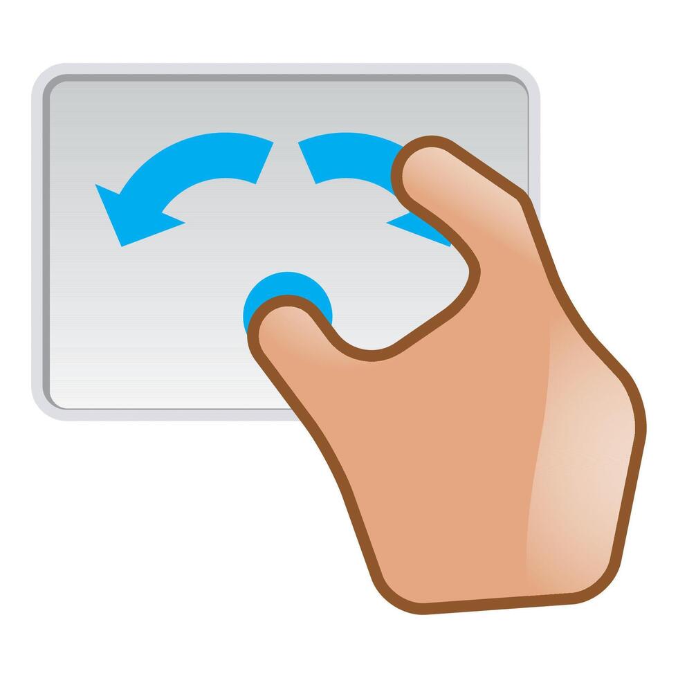 Finger gesture icon in color. Gadget touch pad smart phone laptop vector