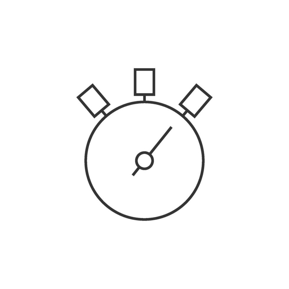 Stopwatch icon in thin outline style vector