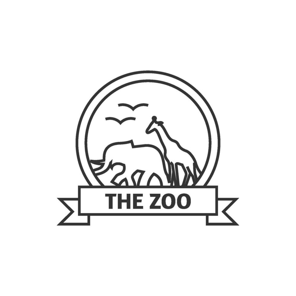 Zoo gate icon in thin outline style vector