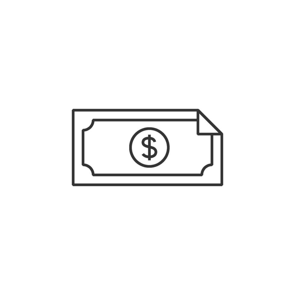 Money icon in thin outline style vector