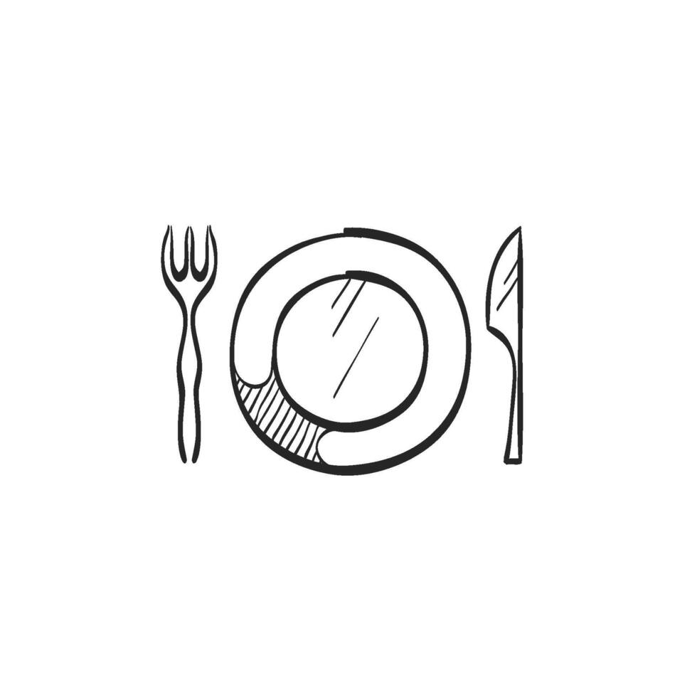 Hand drawn sketch icon dishes vector