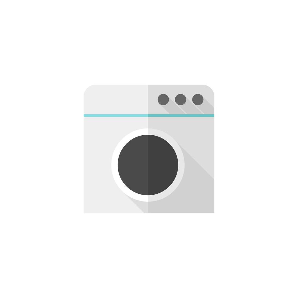 Washing machine icon in flat color style. Laundry laundromat cleaning care household domestic vector