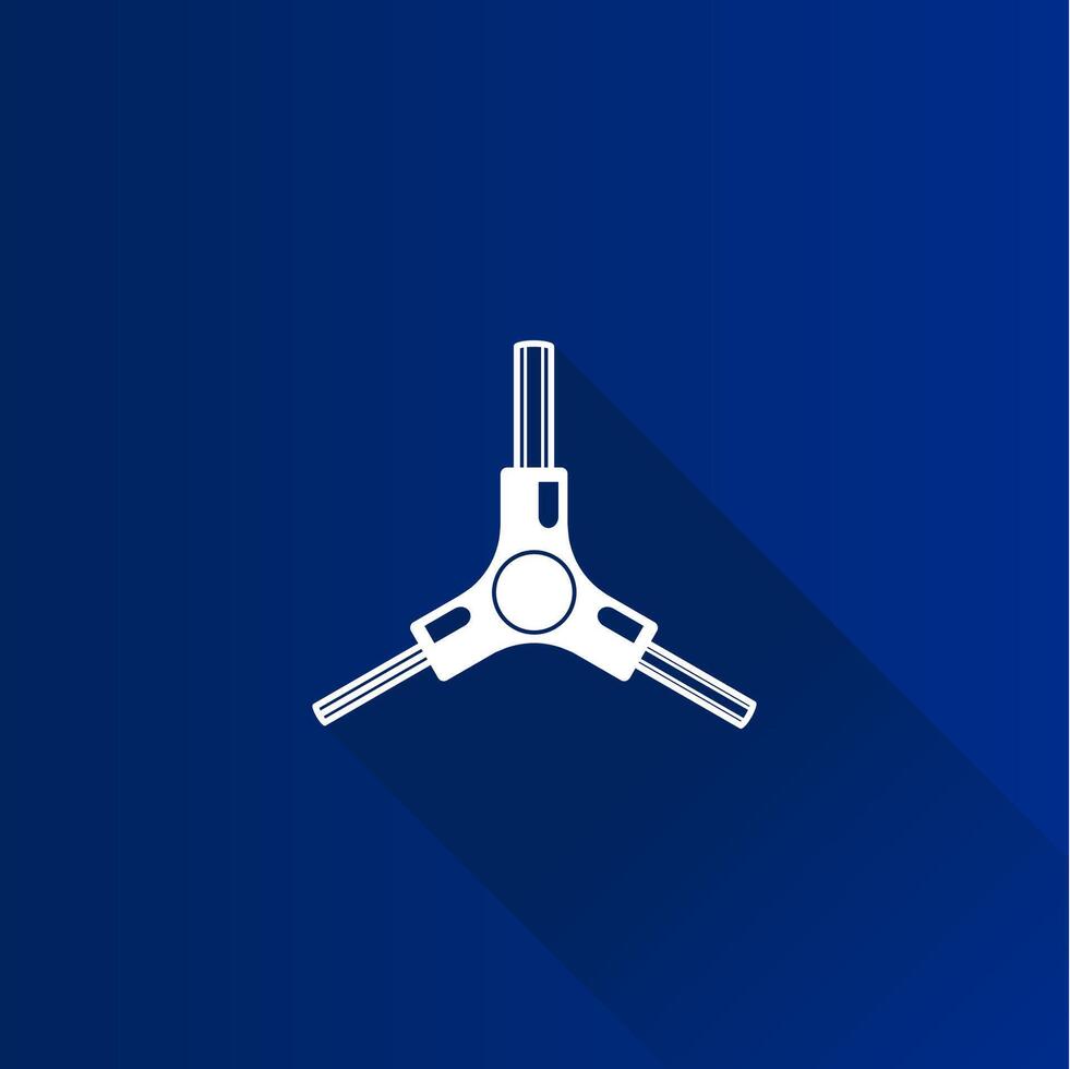 Allen key flat color icon long shadow vector illustration