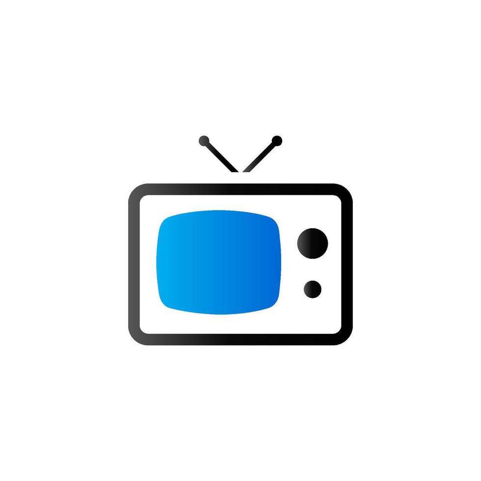 televisión icono en dúo tono color. electrónico comunicación Noticias actualizar vector
