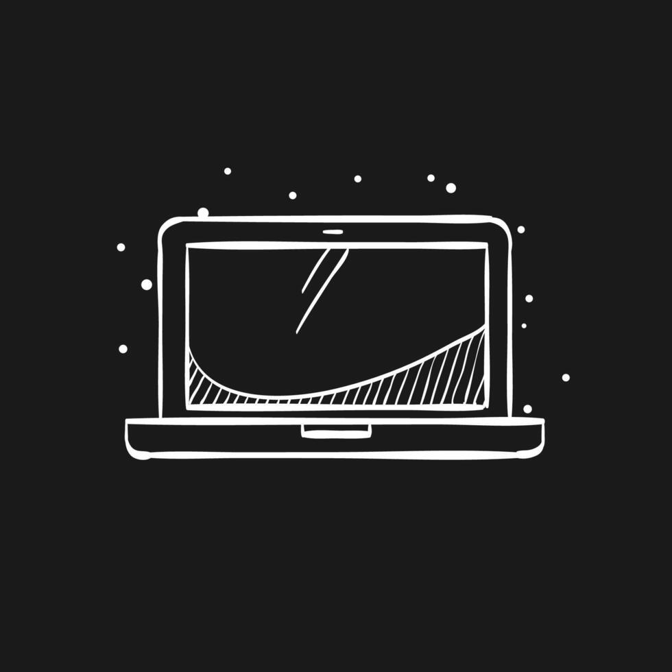 Laptop computer doodle sketch illustration vector