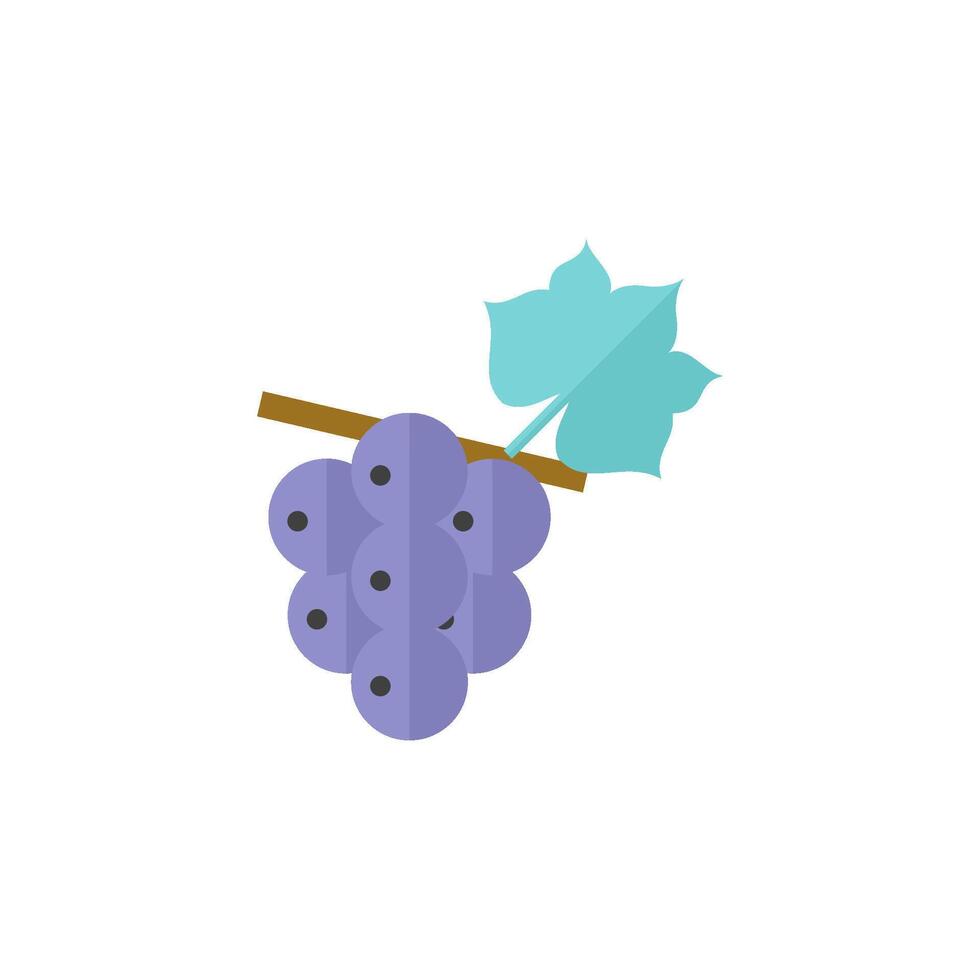Grape icon in flat color style. Fruit berry dessert sweet organic vector