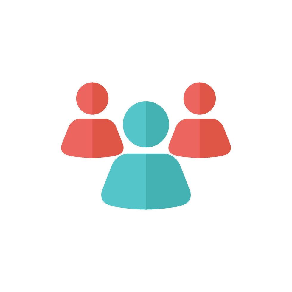 Teamwork icon in flat color style. Business communication collaboration team office vector