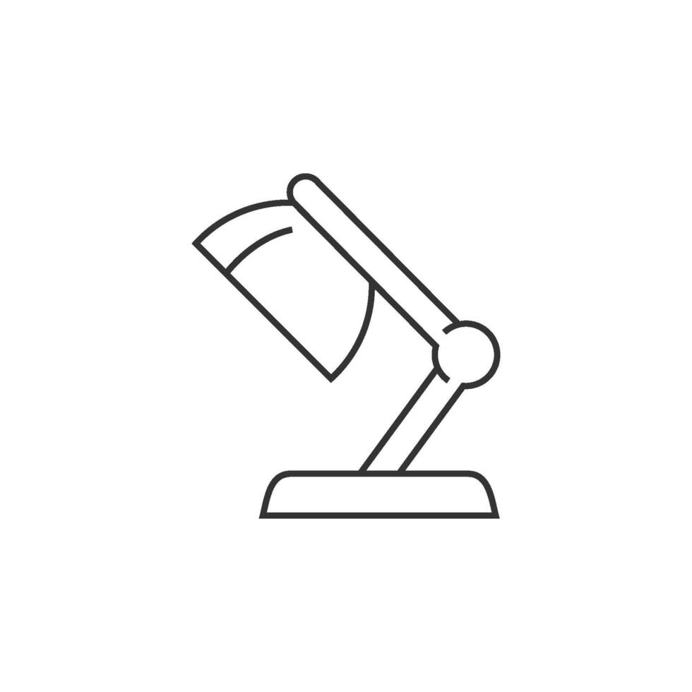 Table lamp icon in thin outline style vector