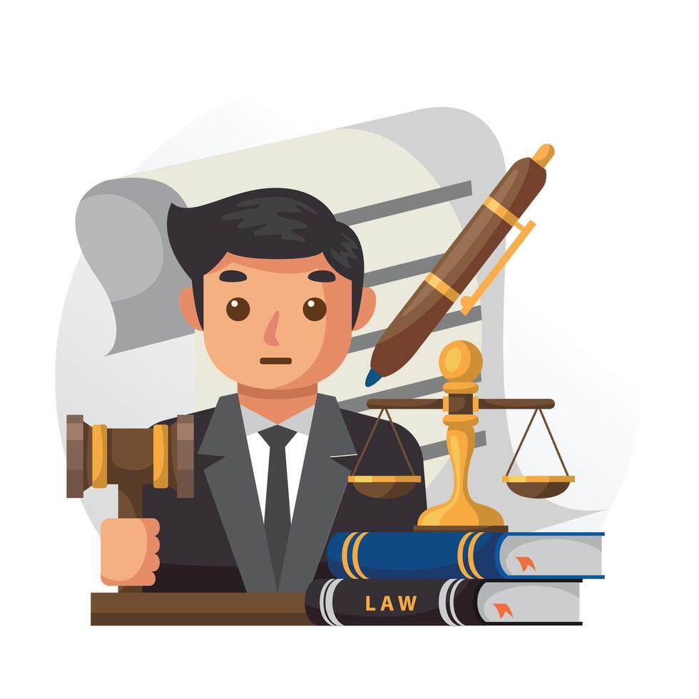 Lawyer illustration design for law firm vector