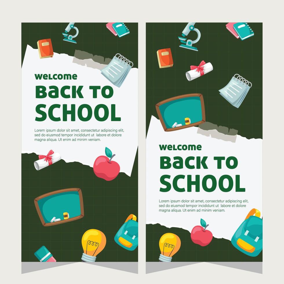 Education social media stories design template vector