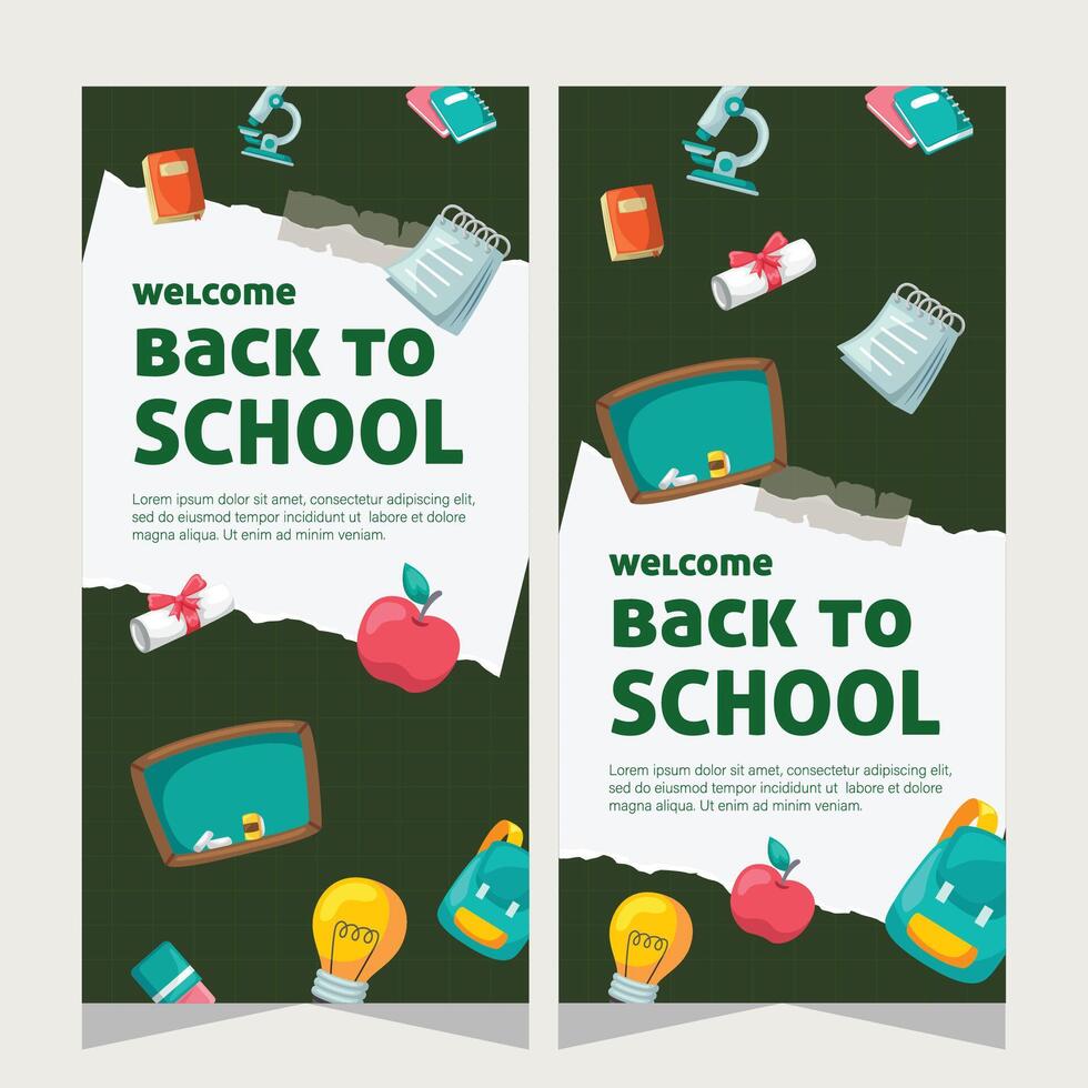 Education social media stories design template vector