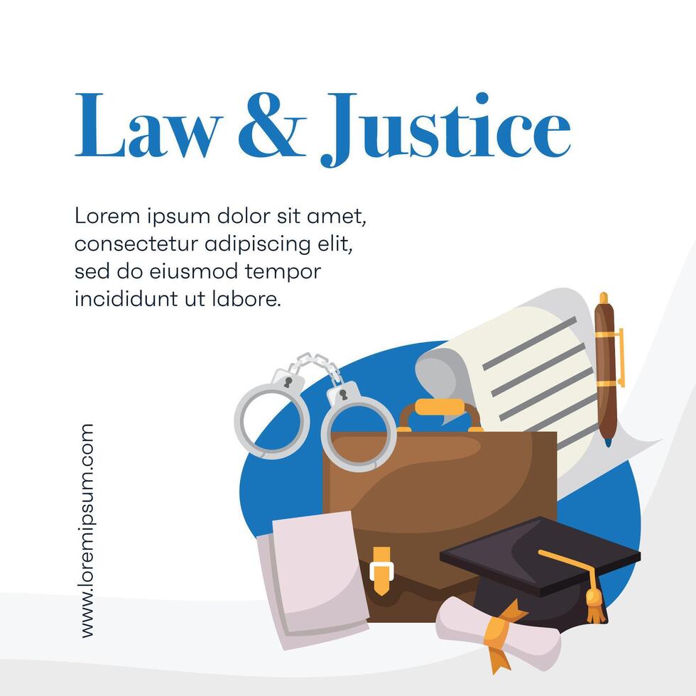 Modern law firm social media post template vector
