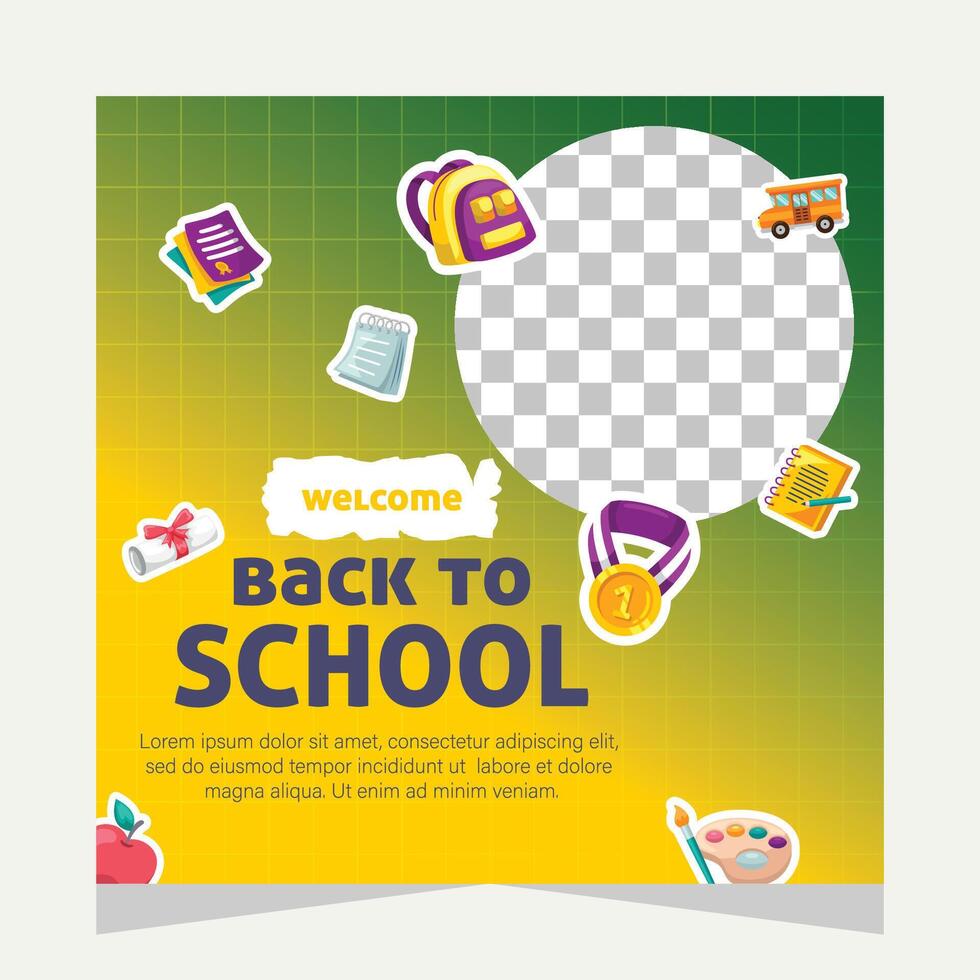 Template social media post about education vector
