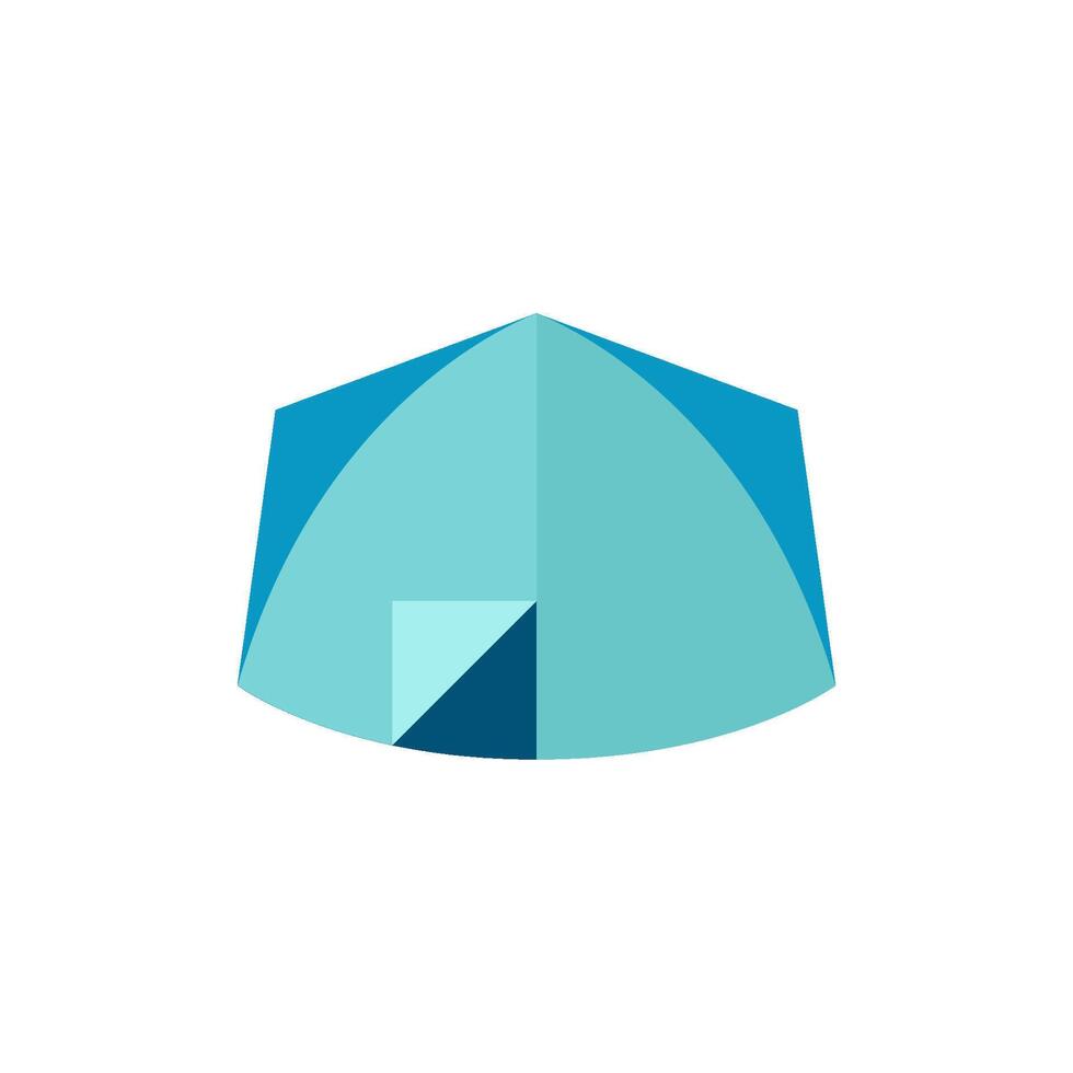 Camping tent icon in flat color style. Shelter vacation travel hiking vector