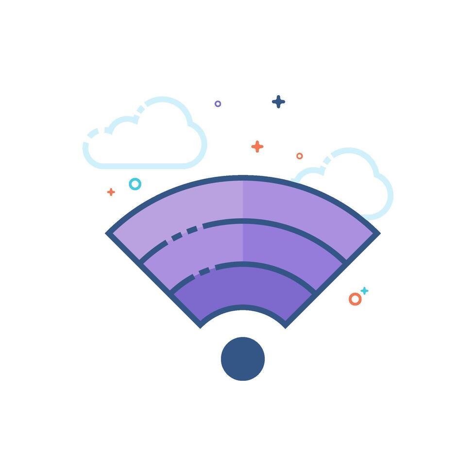 Wifi symbol icon flat color style vector illustration