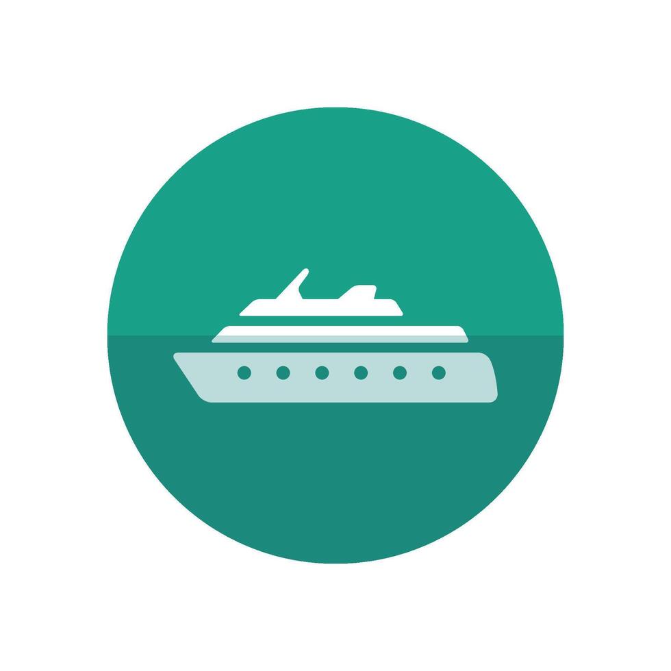 crucero Embarcacion icono en plano color circulo estilo. día festivo, viajar, viaje vector