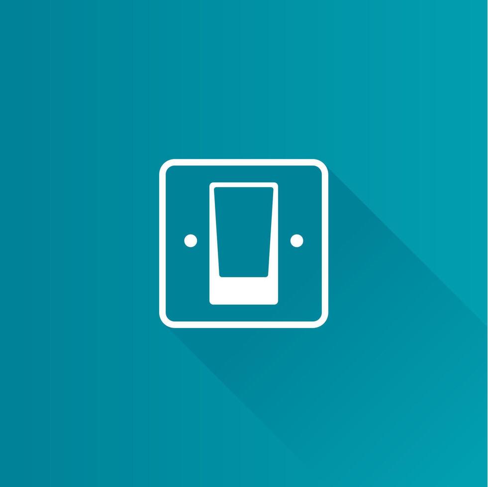 Electric switch flat color icon long shadow vector illustration