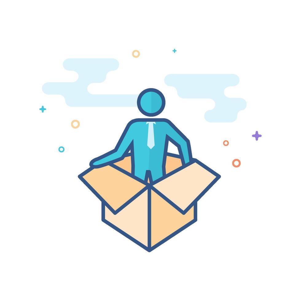 Businessman challenge icon flat color style vector illustration