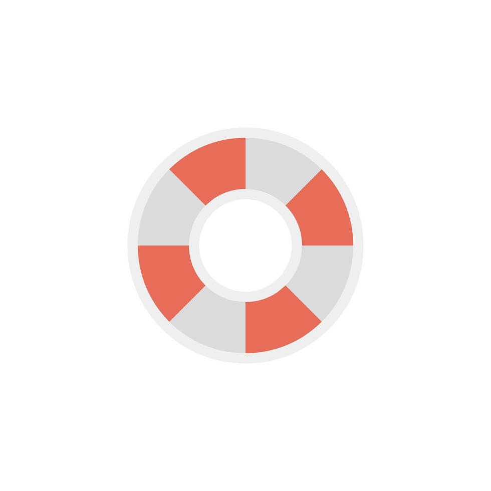 Ring buoy icon in flat color style. Safety equipment sea swimming water drowning vector