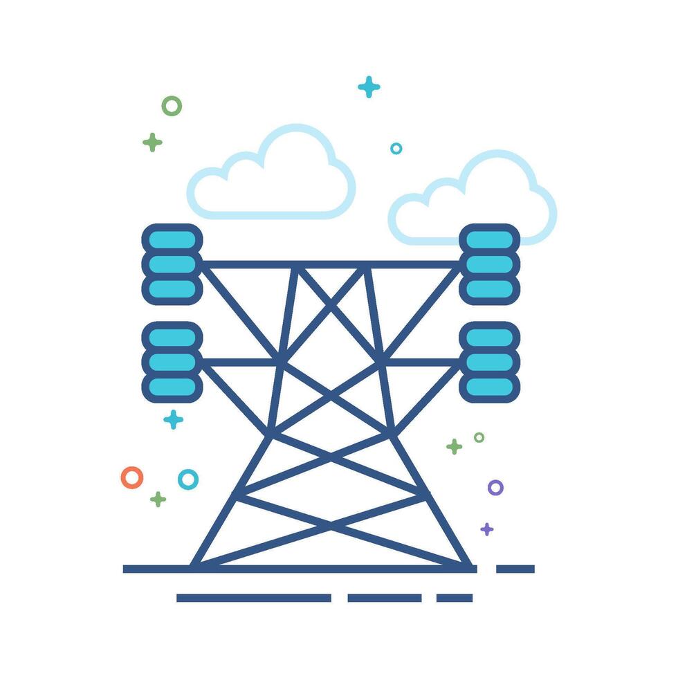 Pylon icon flat color style vector illustration