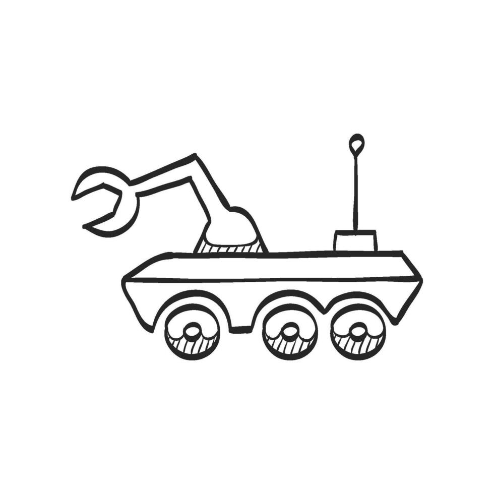 Hand drawn sketch icon space rover vector