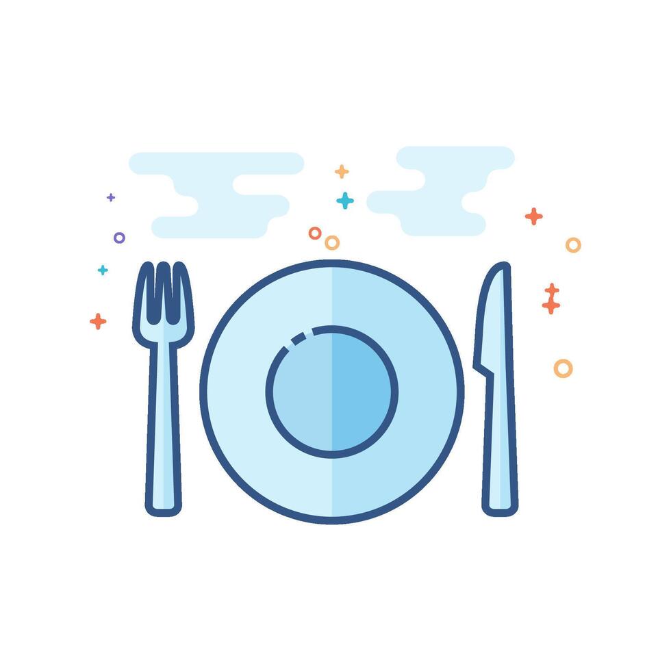 Dishes icon flat color style vector illustration