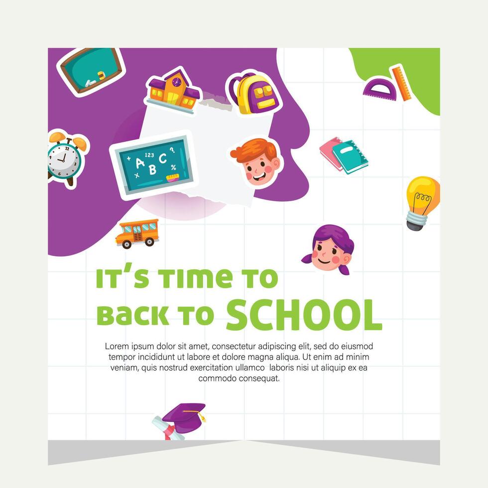 Template social media post about education vector